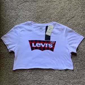 Plaid Levi’s crop top upcycled